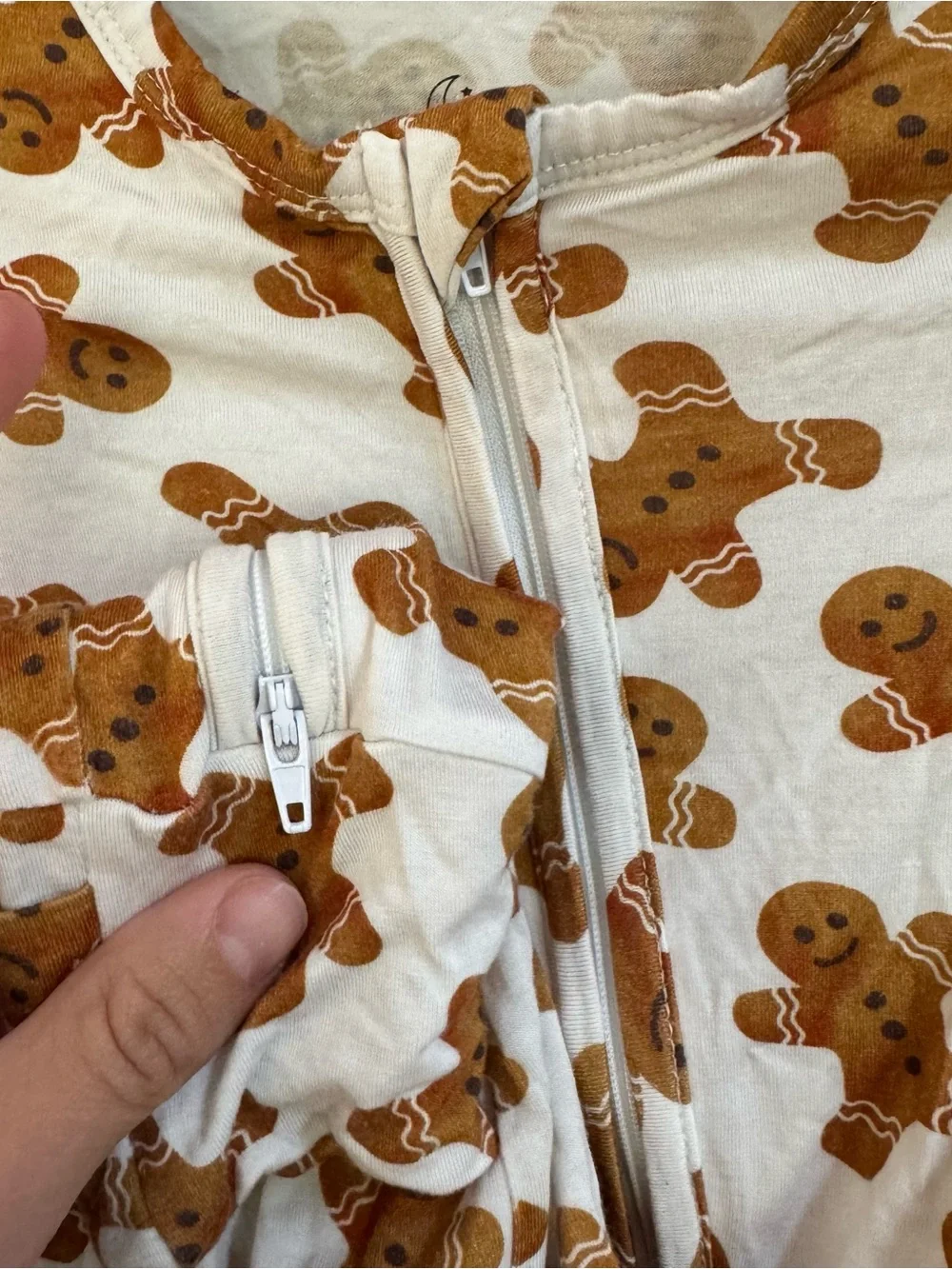 Little Pajama Co Gingerbread Bamboo Viscose Two Way Zip Sleeper 6-9M Holiday